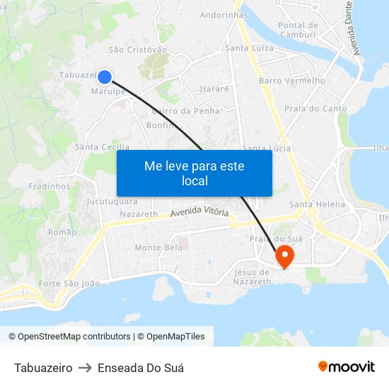 Tabuazeiro to Enseada Do Suá map