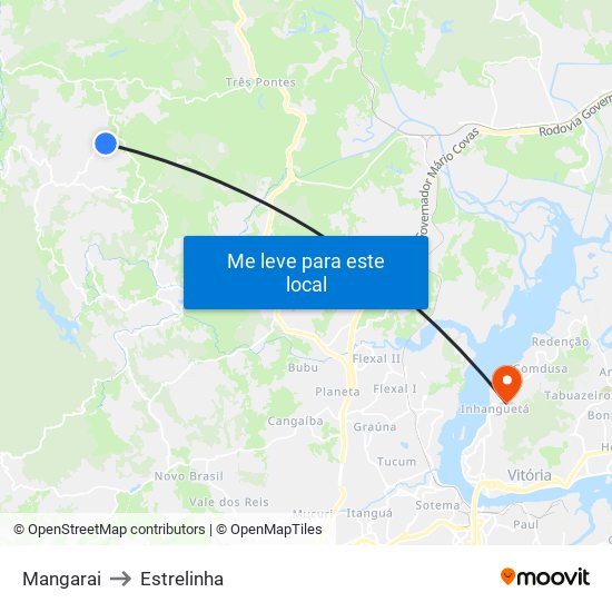 Mangarai to Estrelinha map