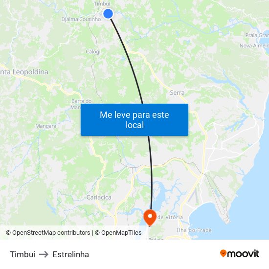 Timbui to Estrelinha map