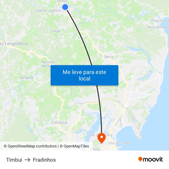Timbui to Fradinhos map