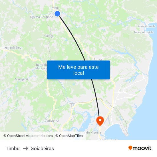 Timbui to Goiabeiras map