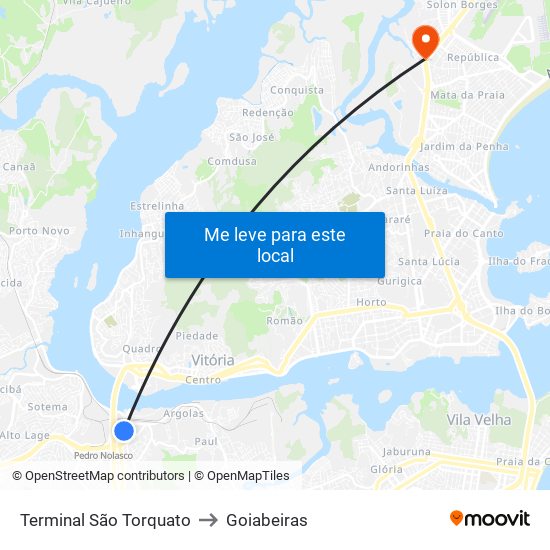 Terminal São Torquato to Goiabeiras map