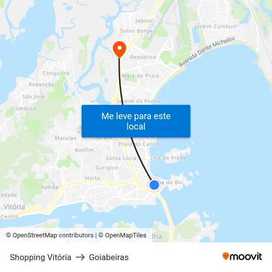 Shopping Vitória to Goiabeiras map