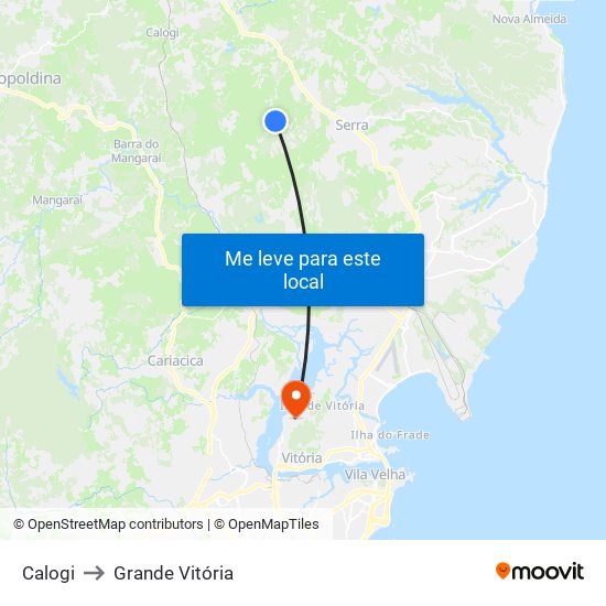 Calogi to Grande Vitória map