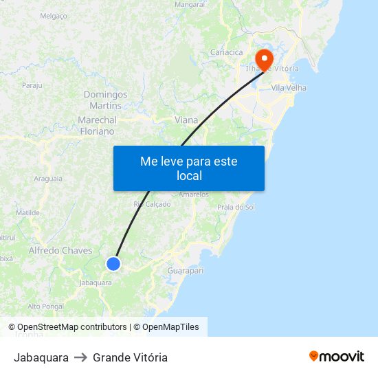Jabaquara to Grande Vitória map