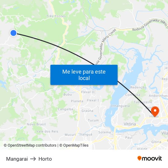 Mangarai to Horto map