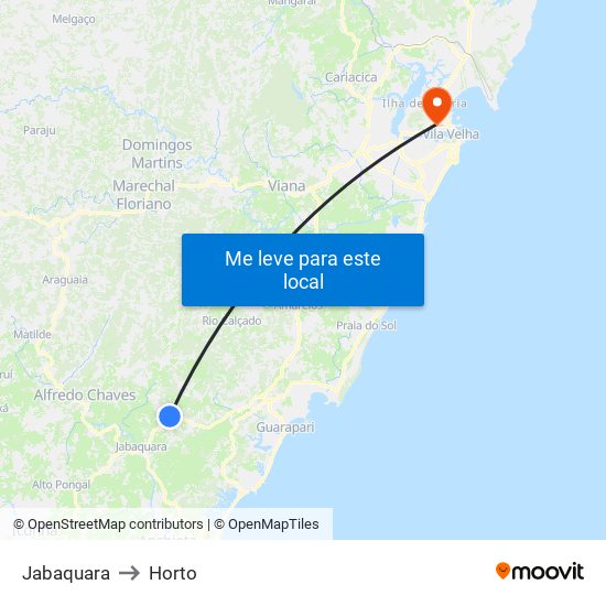 Jabaquara to Horto map
