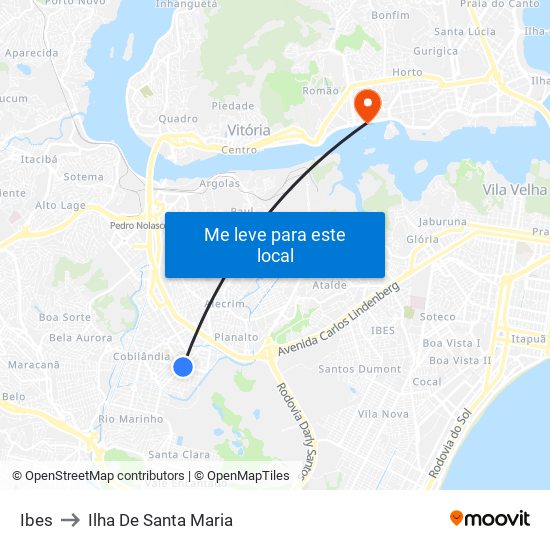 Ibes to Ilha De Santa Maria map
