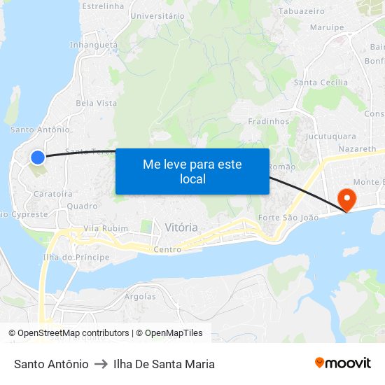 Santo Antônio to Ilha De Santa Maria map