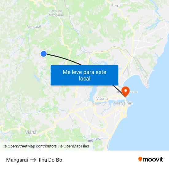 Mangarai to Ilha Do Boi map