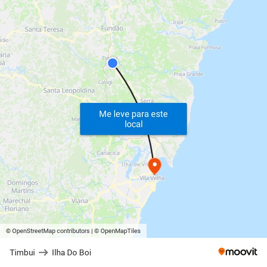 Timbui to Ilha Do Boi map