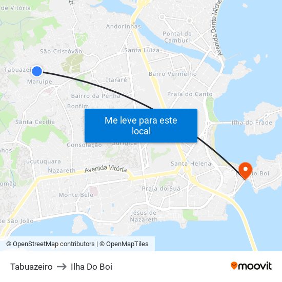 Tabuazeiro to Ilha Do Boi map