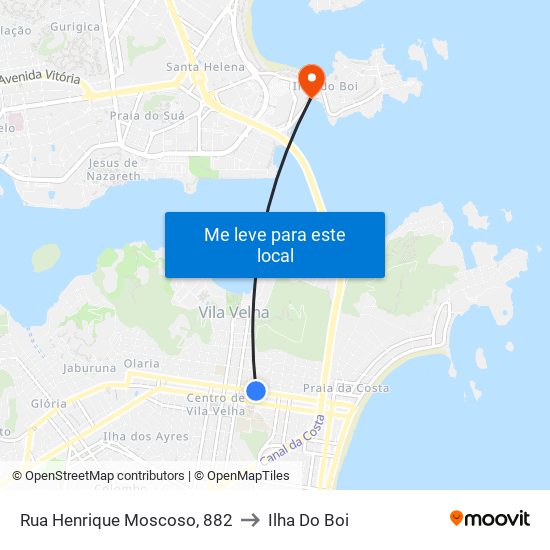 Rua Henrique Moscoso, 882 to Ilha Do Boi map