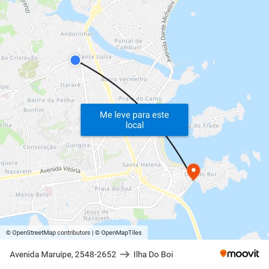 Avenida Maruípe, 2548-2652 to Ilha Do Boi map