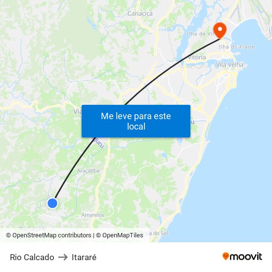 Rio Calcado to Itararé map