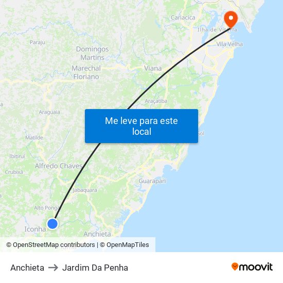 Anchieta to Jardim Da Penha map