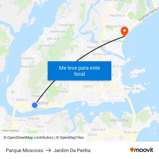 Parque Moscoso to Jardim Da Penha map