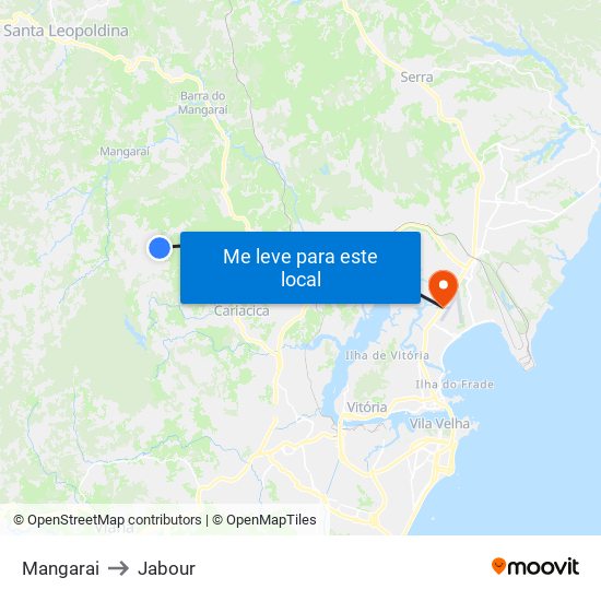 Mangarai to Jabour map