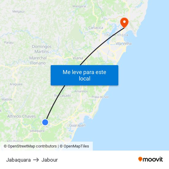 Jabaquara to Jabour map