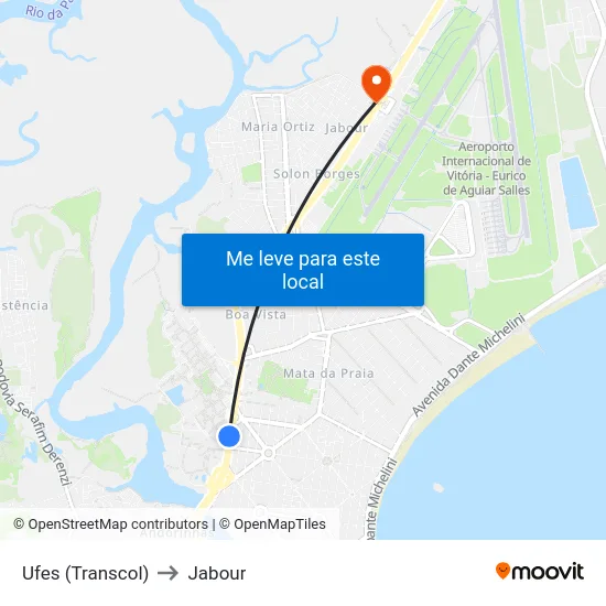 Ufes (Transcol) to Jabour map