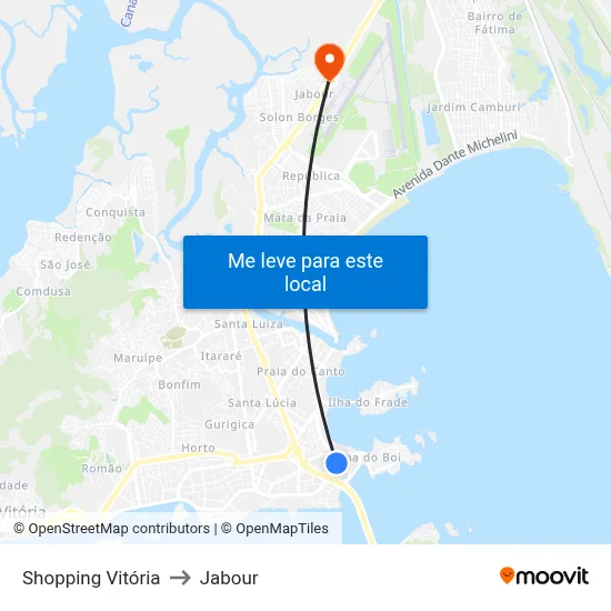 Shopping Vitória to Jabour map