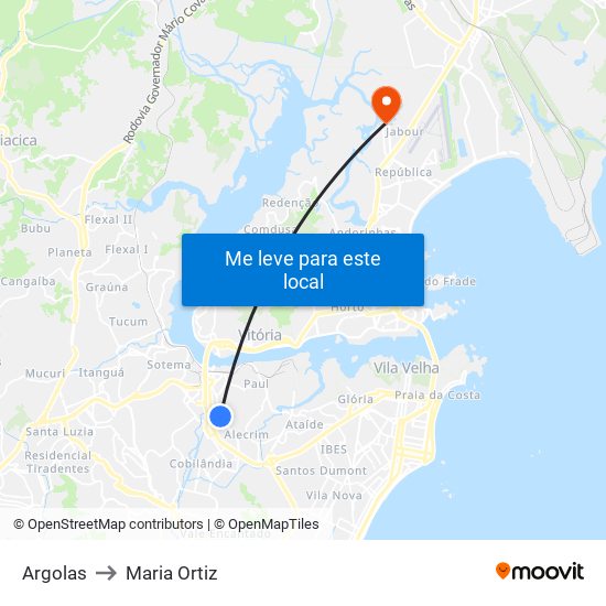 Argolas to Maria Ortiz map