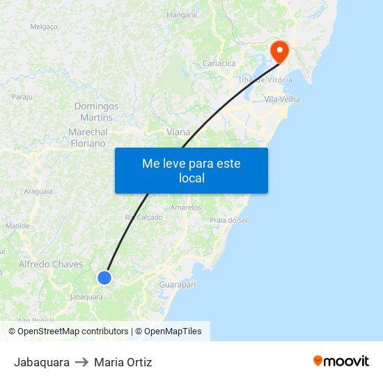 Jabaquara to Maria Ortiz map