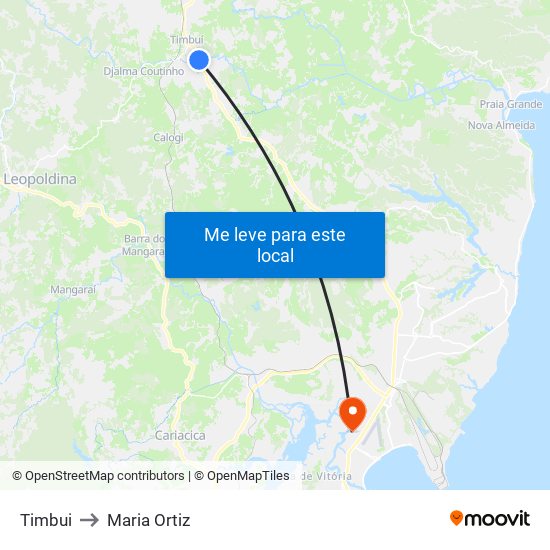Timbui to Maria Ortiz map