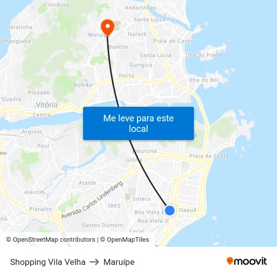 Shopping Vila Velha to Maruípe map