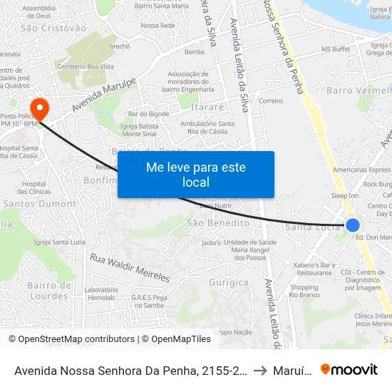 Avenida Nossa Senhora Da Penha, 2155-2161 to Maruípe map