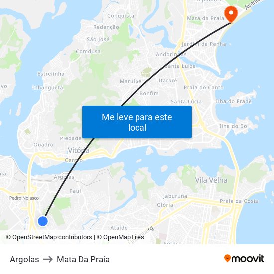 Argolas to Mata Da Praia map