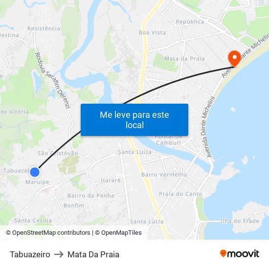 Tabuazeiro to Mata Da Praia map