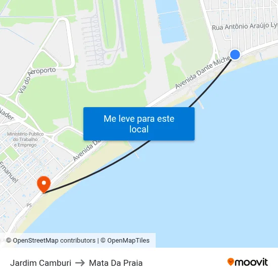 Jardim Camburi to Mata Da Praia map