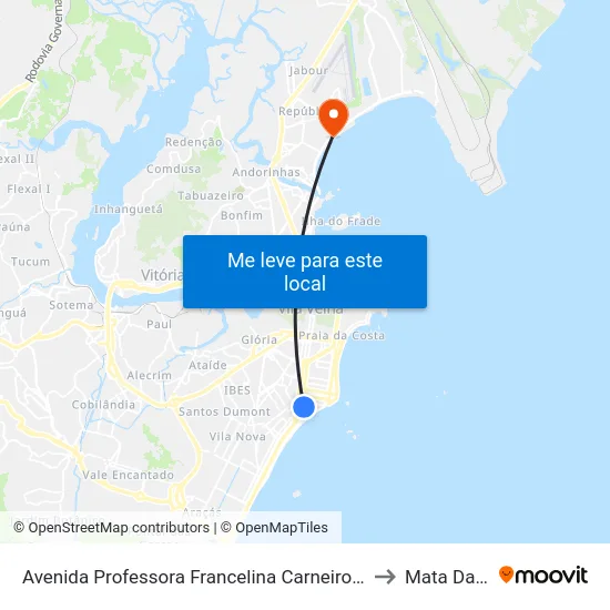 Avenida Professora Francelina Carneiro Setúbal, 731-751 to Mata Da Praia map