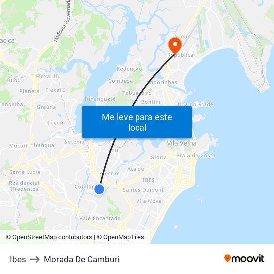 Ibes to Morada De Camburi map