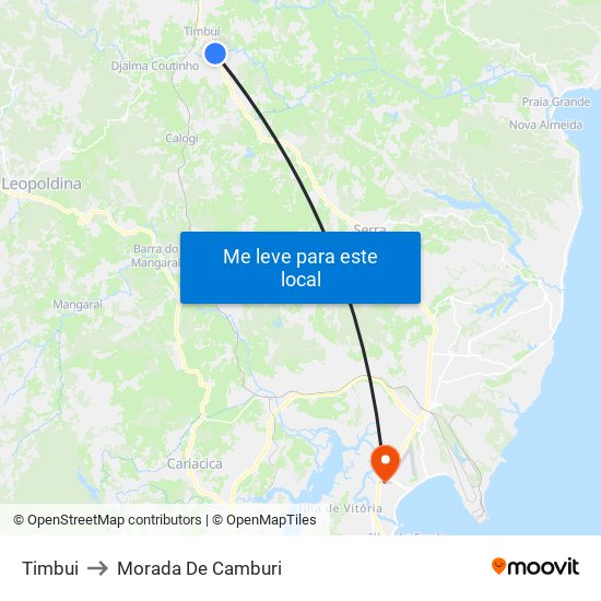 Timbui to Morada De Camburi map
