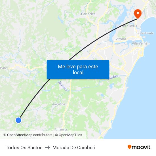 Todos Os Santos to Morada De Camburi map