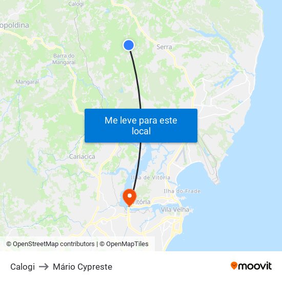 Calogi to Mário Cypreste map