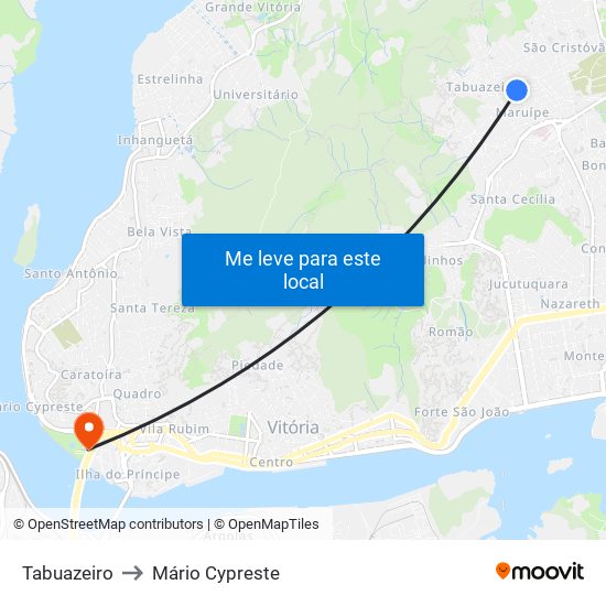 Tabuazeiro to Mário Cypreste map