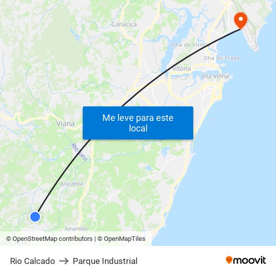 Rio Calcado to Parque Industrial map