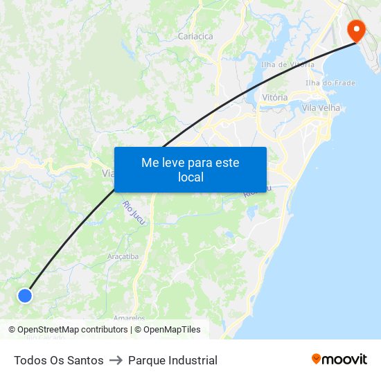 Todos Os Santos to Parque Industrial map