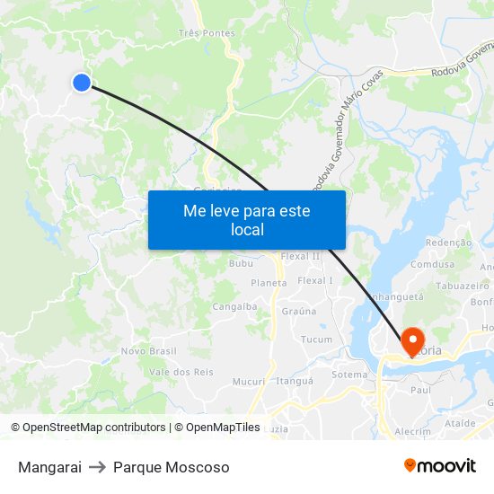 Mangarai to Parque Moscoso map