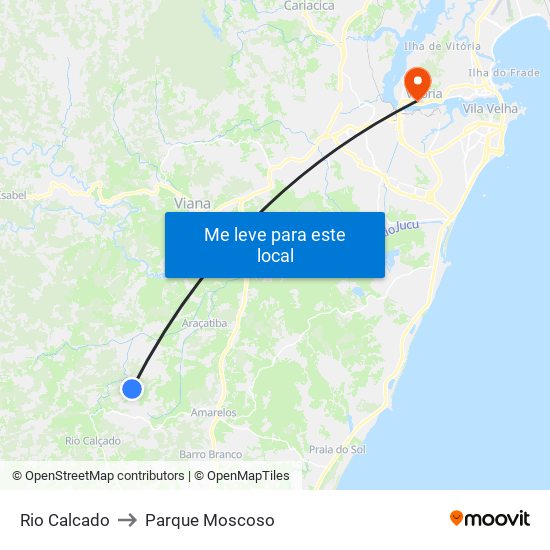Rio Calcado to Parque Moscoso map