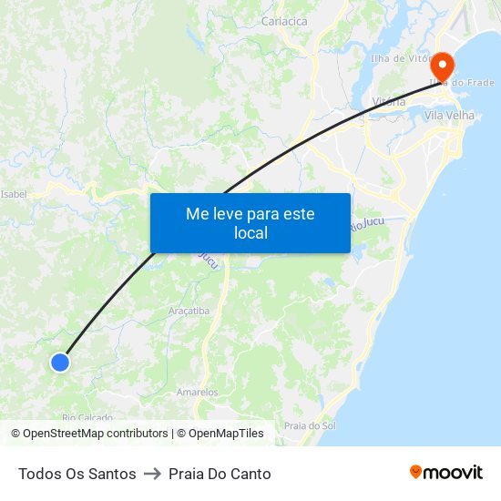 Todos Os Santos to Praia Do Canto map