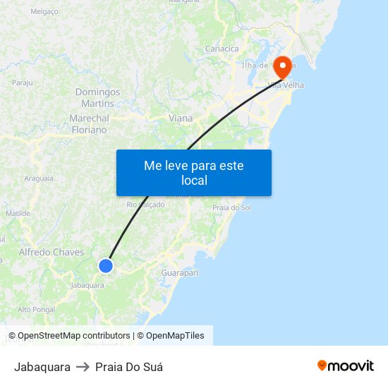 Jabaquara to Praia Do Suá map
