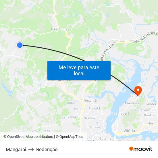 Mangarai to Redenção map