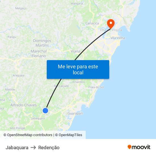 Jabaquara to Redenção map