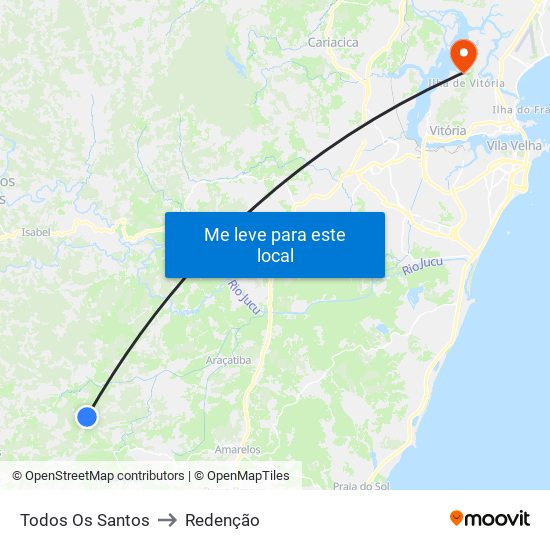 Todos Os Santos to Redenção map
