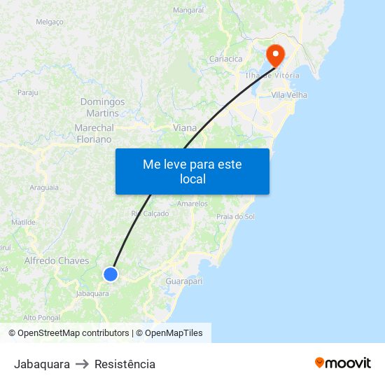 Jabaquara to Resistência map