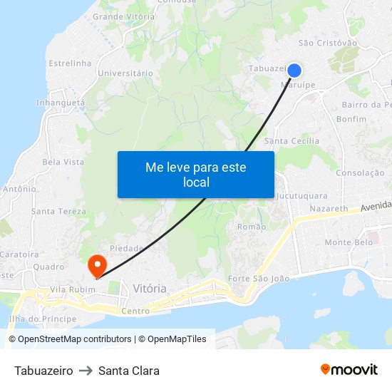 Tabuazeiro to Santa Clara map